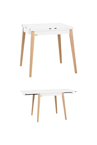 Vilinze Ege Sandalye Avanos Ahşap Mdf Kanatlı Mutfak Masası Takımı - 70x70+70 Cmtk-avanos-07070k-bn-ege19n-sigmabeyaz Kırık Beyaz