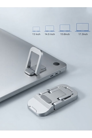 Katlanır Yükseltici Mini Laptop Ayakları 2 Adet Taşınabilir Mini Alüminyum Laptop Standı & Soğutucu Destek