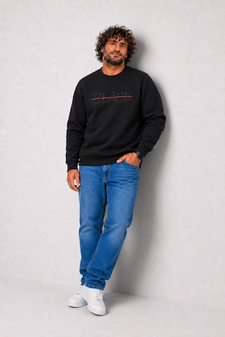 Starbattal Erkek Büyük Beden Sıfır Yaka 3ip Sweat Black 24202 Sıyah-2856 Siyah
