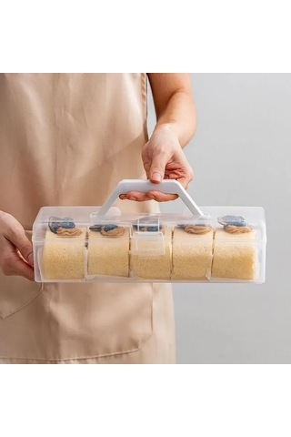 Reedark Büyük Boy Gıda Kalitesi Pp Materyal Kek Sarma Muhafaza Kutusu - Ev Kullanıma Uygun Sağlıklı Saklama Kutusu Şeffaf