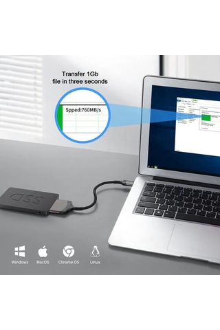 Jeemson Usb 3.0/type-c Sata Adaptör Kablosu - 2.5" Ssd Ve Mekanik Diskler İçin - Yüksek Hızlı Veri Transferi - Alüminyum Kasa - Windows/linux Uyumlu