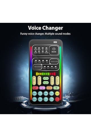Reedark I9 El Tipi Ses Değiştirici Ses Kartı - Cep Telefonu Bilgisayar Uyumlu, Canlı Yayın Mikrofonu, 8 Sabit Ses Efekti, Reverb Modu, 500mah Batarya