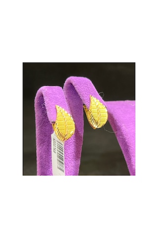 22 Ayar Altın Küpe Yaprak Modern Tasarım 2.81gr Kadın - K000748