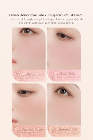 Dasique Karıştırılabilir Renk Tonlarına Sahip 4lü Allık Blending Mood Cheek 09 Almond Vanilla 09 Almond Vanilla