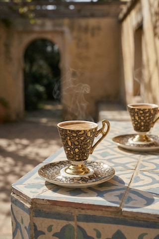 Talina 2 Kişilik Kahve Fincan Takımı - 90 Ml Kahverengi