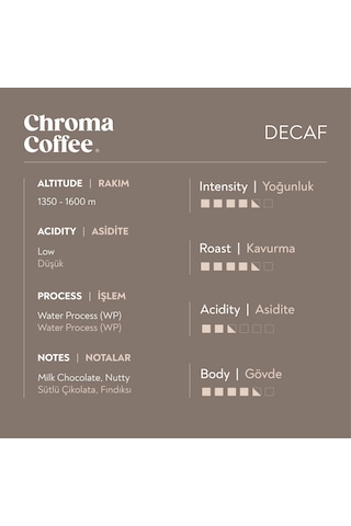 Chroma Coffee Sweet Dreams Decaf Signature Series 10'lu
