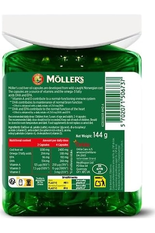 Möller's Omega 3 Balık Yağı Epa, Dha, A,d Ve E Vitaminleri - 160 Kapsül