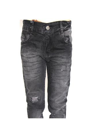 Milenawear By Milena Likralı Yırtıklı Siyah Jeans Siyah