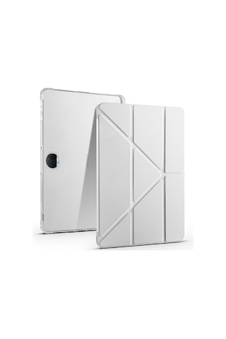 Honor Pad 9 Kılıf Mkst Tri Folding Kalem Bölmeli Standlı Kılıf - Mavi Tablet Kılıfı