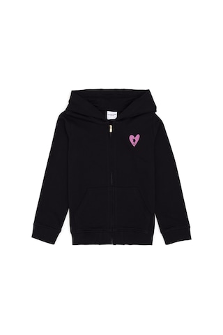 U.S. Polo Assn. Kız Çocuk Siyah Fermuarlı Basic Sweatshirt 50296390-VR046