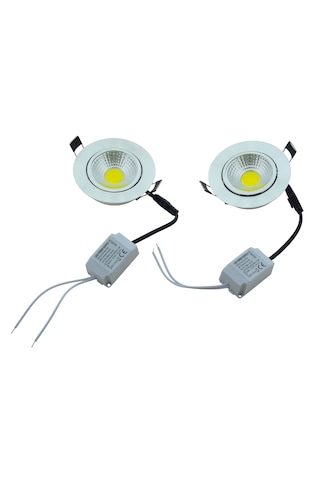 Horoz Electric Lilya 5w 6500k Cob Led Spot Armatür Mat Krom 2'li Set Hareketli Başlık & Alüminyum Gövde 2