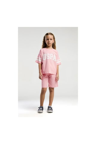 U.S. Polo Assn. U.s. Polo Assn. Kız Çocuk Pembe Bermuda Takım Us2091-c-v6