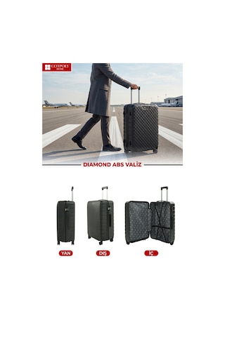 Cotpoly Home Diamond Abs Büyük Boy Valiz Siyah