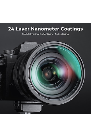 K&f Concept 82 MM Sis 1/8 Nano-A Serisi Filtre Siyah