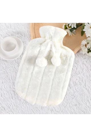 2 Litre Ponponlu Peluş Sıcak Su Torbası 1.sınıf Kauçuk Malzeme