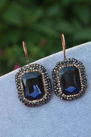 Stoneage Kristal Taşlı El Yapımı Kadın Küpe Sarı