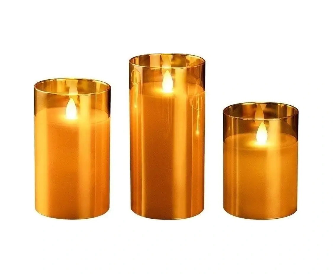 Faza Camda Led Mumlar - 3 Adet. 16763129 Altın Rengi