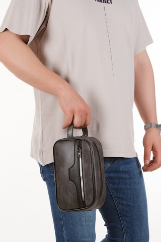 Newish Polo Crazy Desenli Suni Deri Portföy-clutch Traşlık Ve El Çantası Günlük, Seyahat Gri