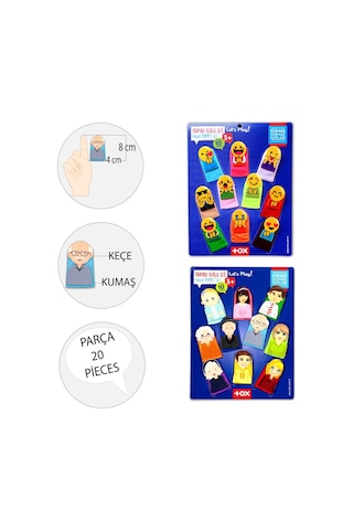 2 Set - 20 Parça Tox Emojiler Ve Aile Bireyleri Parmak Kukla T106