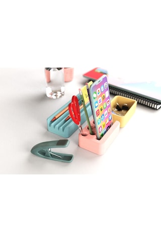 Idy Arc - Desk Organizer Mıknatıslı Çok Bölmeli Masaüstü Düzenleyici Ve Telefon Standı Çok Renkli