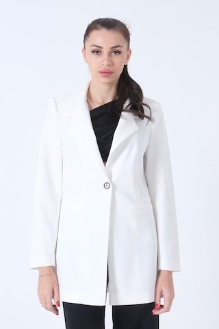Feminist Ekru Zebra Astar Detaylı Krep Blazer Ceket 01051201.147 001