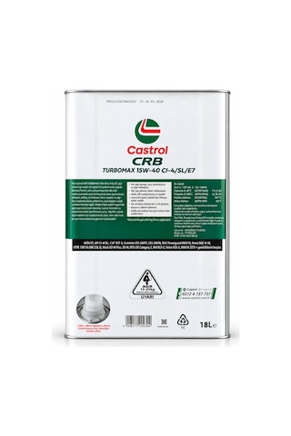Castrol CRB Turbomax 15W-40 CI-4/E7 Motor Yağı 16 KG