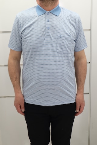Becces Dmctekstil Erkek 001 Desenli Klasik Kesim Rahat Kalıp Tek Cepli Polo Yaka T-shirt Buz Mavi