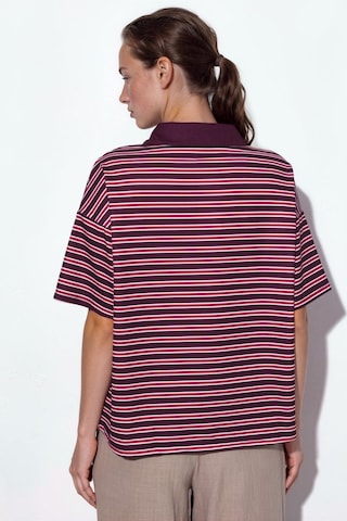 Hiccup Çizgili Oversize Kalıp Polo Yaka T-shirt Kahverengi
