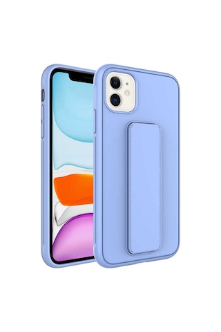 Apple Uyumlu iPhone 12 Kılıf Zore Qstand Kapak Lila