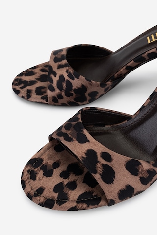 Valmenti Kadın Tekstil Leopar Topuklu Terlik 932 Y278 Bn Trlk Y26 Leopar Saten Çok Renkli