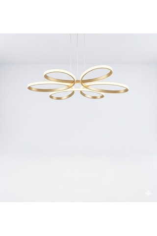 Lzy Avize Store Yonca 6 Lı Eskitme Plafonyer Salon Mutfak Çocuk Odası Yemek Masası Ve Antre İçin Modern Led Eskitme - Gold