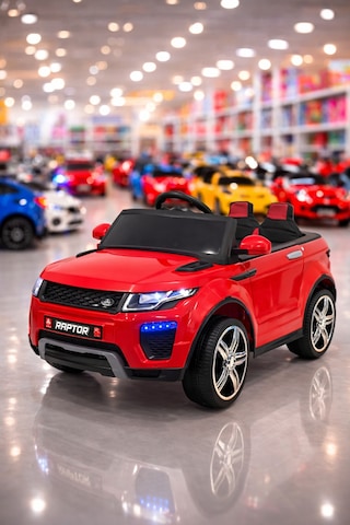 Bebemango Raptor Gt 12v Uzaktan Kumandalı Akülü Çocuk Arabası Çift Motorlu Led Farlı Kırmızı