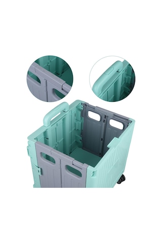 Ayt Sunup Sn-26966 Katlanabilir Market Pazar Kamp Tekerlekli Alışveriş Arabası 60 Kg Kapasiteli Çanta