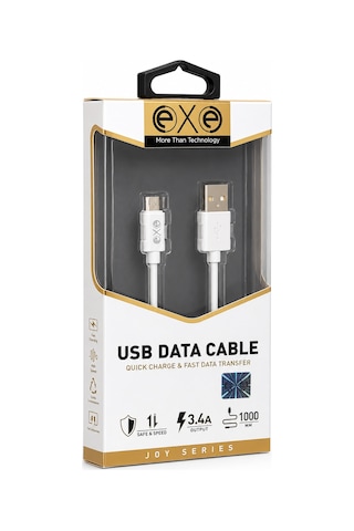 Exe Micro Usb Hızlı Şarj Ve Data Kablosu 3a 1 Metre Beyaz