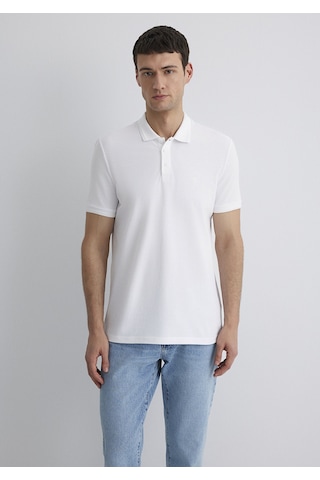 Mavi - Beyaz Polo Tişört 064946-27879 Beyaz