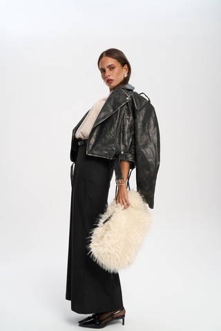 Mai Collection Mai Studios Co. Bruno Çizgili Siyah Etek Siyah