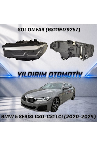 Yıldırım Oto Bmw 5 Serisi Sol Ön Far 2020-2024 Arası 63119479257 1 Adet