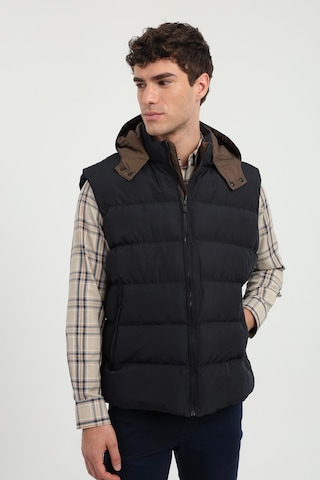 Dufy Erkek Slim Fit Kapüşonlu Lacivert Yelek Mont-18150