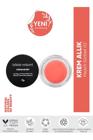 Bade Natural Krem Allık 02 Peach Sorbet