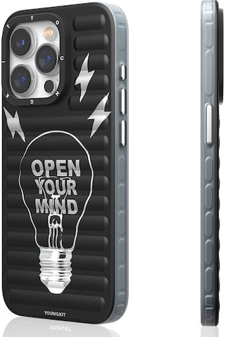 Apple Uyumlu iPhone 14 Pro Kılıf Max Magsafe Şarj Özellikli Youngkit Open Mind Serisi Kapak Siyah