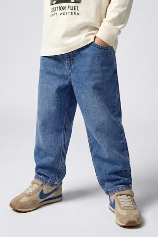 Dmb Boys & Girls Erkek Çocuk Baggy Kalıp Denip Kot Pantolon İndigo 4-9 Yaş -2722 Mavi