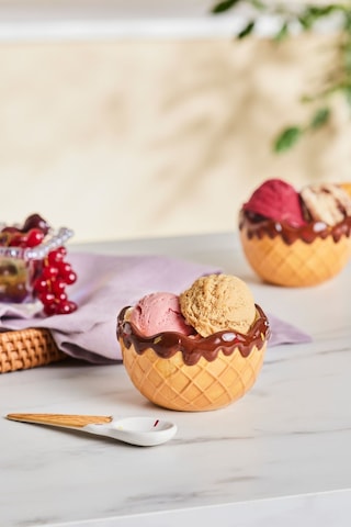 Karaca Chocolate Chip 3'lü Kaşıklı Dondurma Kasesi