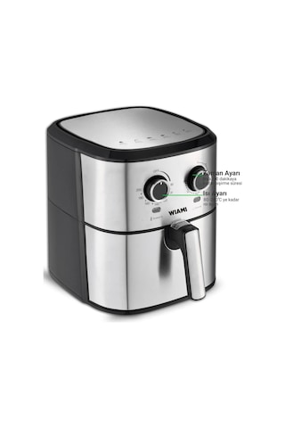 Wiami TTAF-500MS 6.5 L Retro Yağsız Hava Fritözü Airfryer