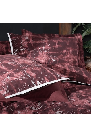 Doryana King Size Battal Boy %100 Pamuk Flanel Pazen Nevresim Takımı Bordo Kahverengi