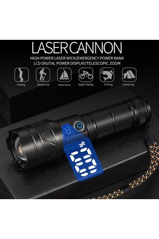 Cbtx A06-a 20w Parlak Lazer 5 Modlu El Feneri Alüminyum Alaşımlı Su Geçirmez Açık Kamp Yürüyüş Meşalesi