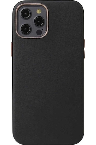 Apple Uyumlu iPhone 12 Pro Max Kılıf Zore Leathersafe Wireless Kapak Siyah