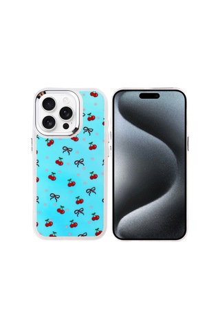 Zore Apple iPhone Uyumlu 15 Pro Max Kılıf Airbag Tasarımlı Omsy Hadra Kapak - Kiraz