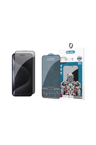 Apple iPhone 15 Pro Max Uyumlu Go Des 9d Full Cover Privacy Temperli Cam