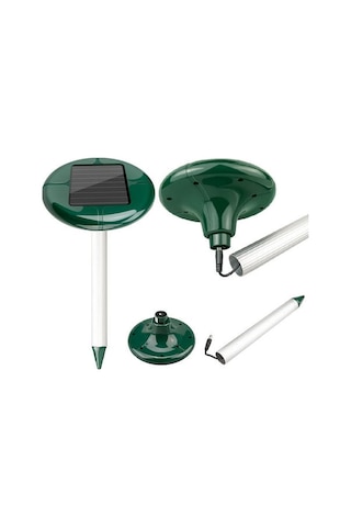 Yaozixa Güneş Enerjili Ultrasonik Fare Kovucu - Alüminyum Boru Dairesel Model, Toprakta Takılabilir, 1 Adet