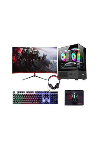 Turbox TX6088 i7-6700 16 GB 512 GB SSD RTX3050 23.6" Free Dos Oem Paket Masaüstü Oyuncu Bilgisayarı